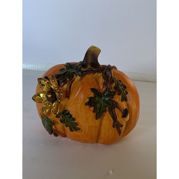 Cracker Barrel Cherished Treasures Jeweled Collection Pumpkin Autumn Halloween - Picture 7 of 10